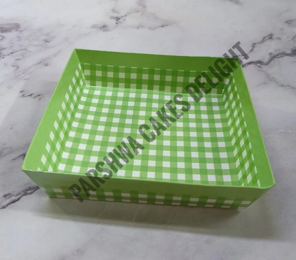 Square Plum With Lid - Green, 10 Pcs Pack