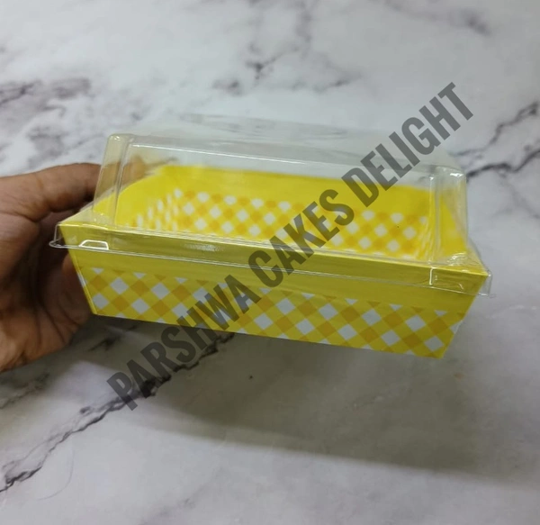 Square Plum With Lid - Yellow, 10 Pcs Pack