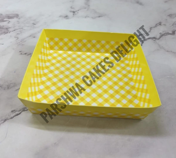 Square Plum With Lid - Yellow, 10 Pcs Pack