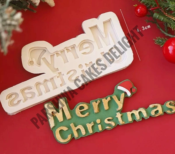 Merry Christmas Fondant Mould - 1 Pc