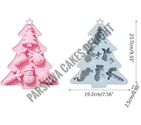 Christmas Theme Tree, Snowman, Deer, Elf, Sock Silicon Chocolate Mould Jelly Mould - 6 Cavity
