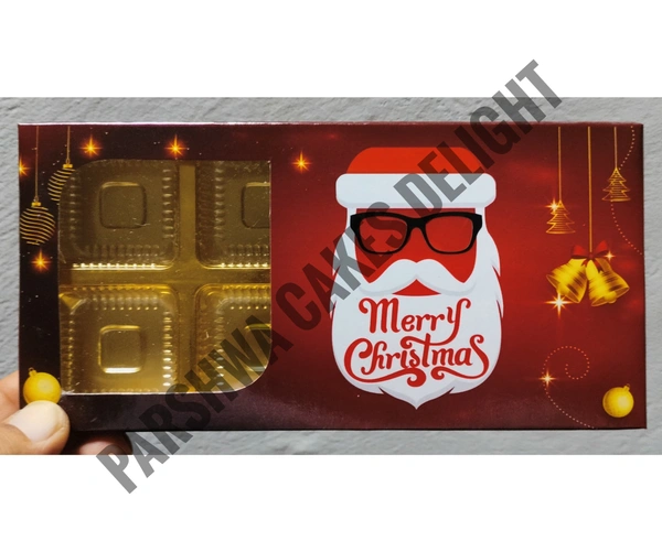 Christmas Chocolate Cavity Box  - 10 Pcs Pack, Red, 8 Cavity