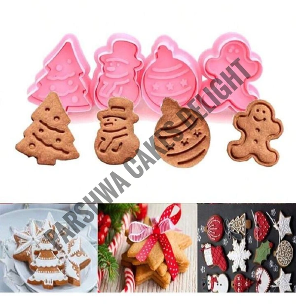 Christmas Plunger Cutter - 4 Pcs Pack