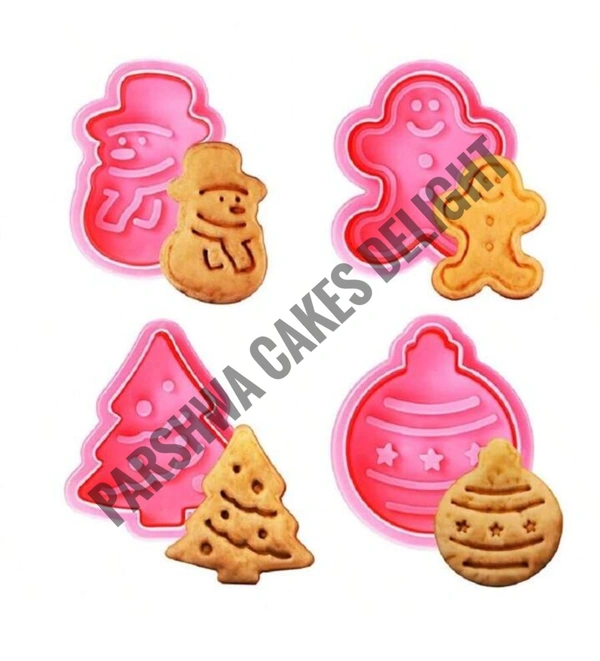 Christmas Plunger Cutter - 4 Pcs Pack