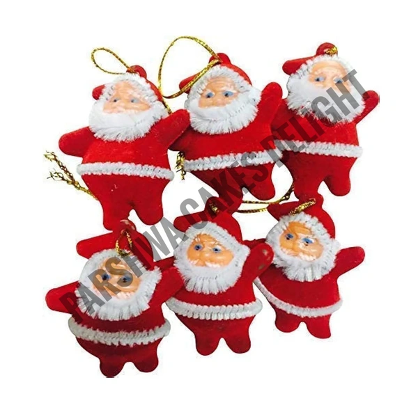 Santa Toy For Cake Decoration - S1, 6 Pcs Pack