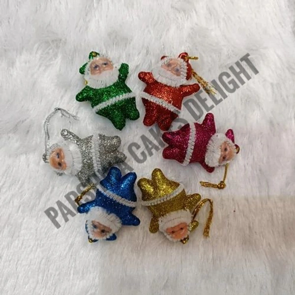 Santa Toy For Cake Decoration - S4, 6 Pcs Pack