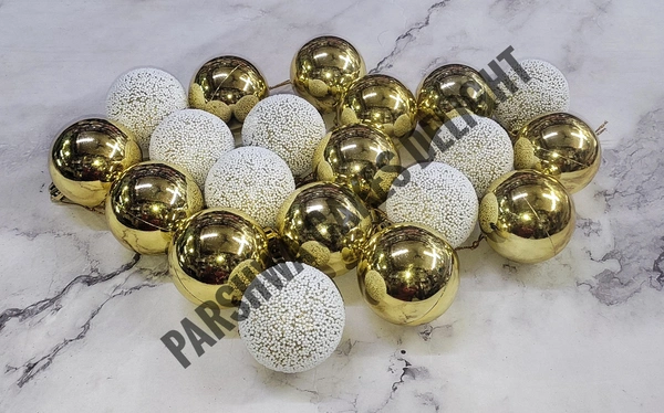 Imported Disco Balls For Cake Decoration - 20 Pcs Pack, Gold & White