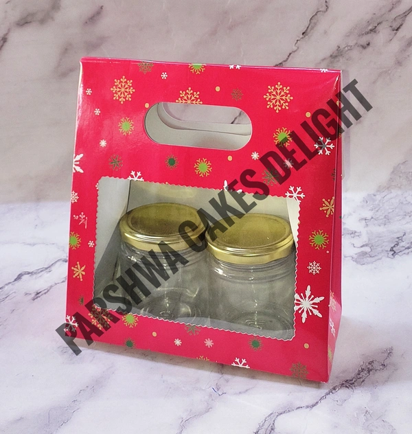 Christmas Jar Box , Hamper Box - 10 Pcs Pack, 2 Jar