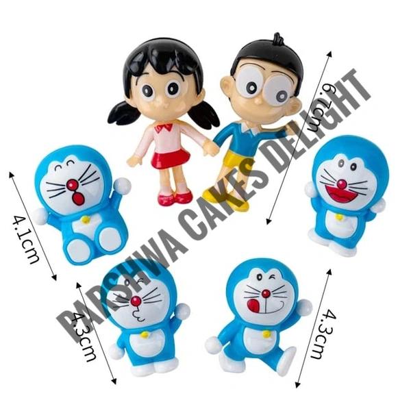 Doremon Family Toy Set - 6 Pcs Set