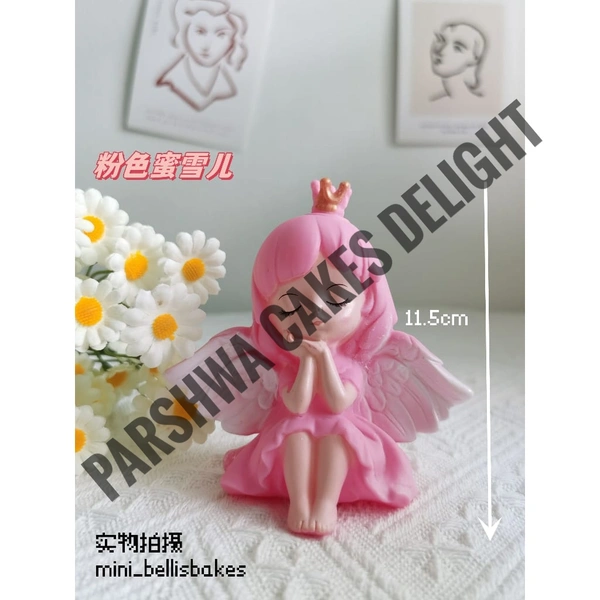 CAKE TOPPER PRINCESS - PINK ANGEL, 1 Pc