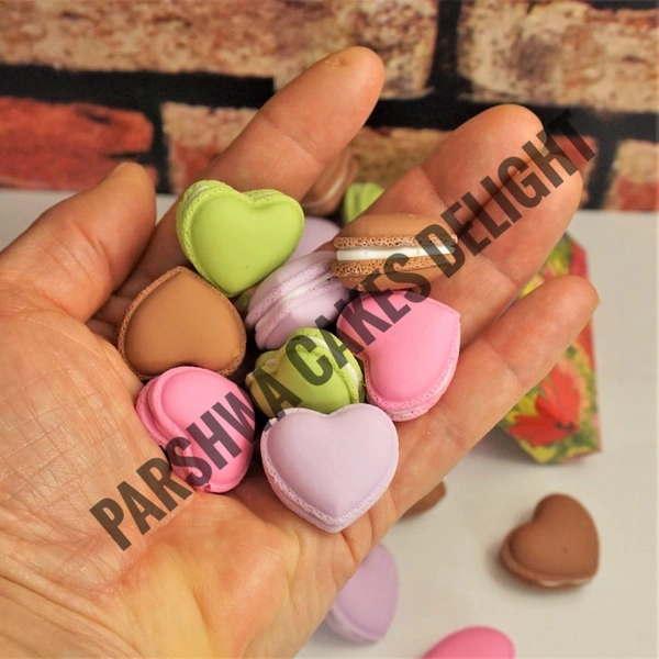 Miniature Macarone - Heart, 10 Pcs Pack