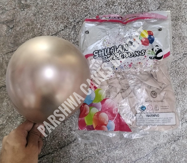 Chrome Baloons - Ivory, 50 Pcs Pack