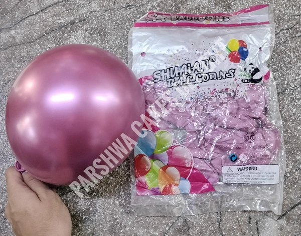 Chrome Baloons - 50 Pcs Pack, Rani Pink