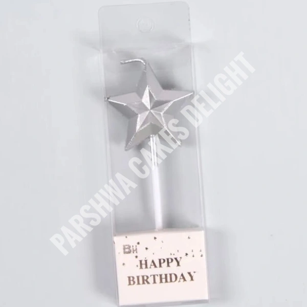 3d Candle - Silver, 1 Pc, Star