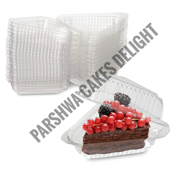 Pvc Cake Slice Container - Clear Hinged Medium Deep Plastic Containers - 10 Pcs Pack