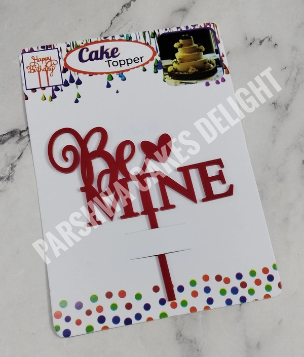 ACRYLIC TOPPER N - 172 Be Mine, 4.5 Inches, Red