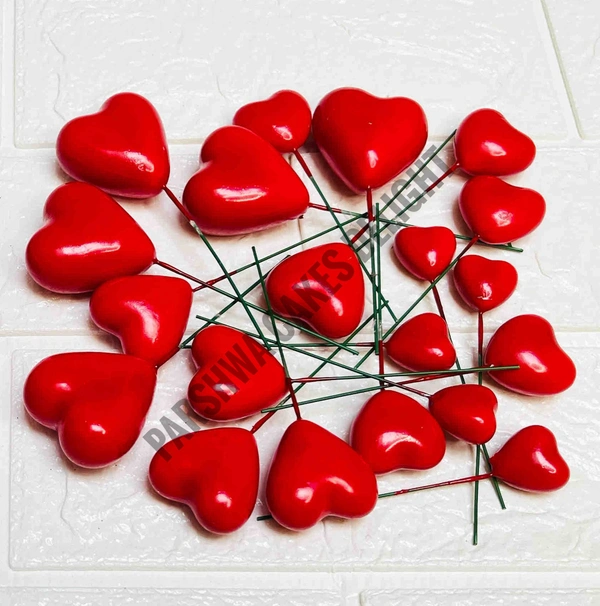 Heart Faux Balls - Red, 12 Pcs Pack