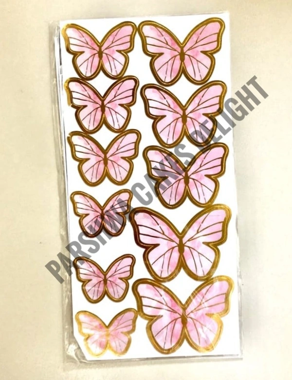 BUTTERFLIES WITH STRING - 1 Pkt, Sparkle Pink