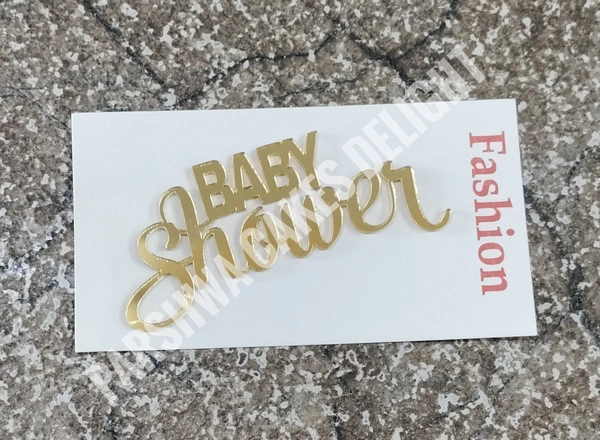 Acrylic Cut Out - Baby Shower, 3 Inches, Gold