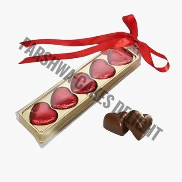 Heart Chocolate Box - 10 Pcs Pack, Gold, 5 Cavity