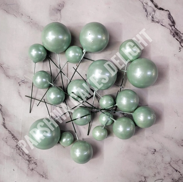 Pastel Faux Ball - Pista Green, 20 Pcs Pack