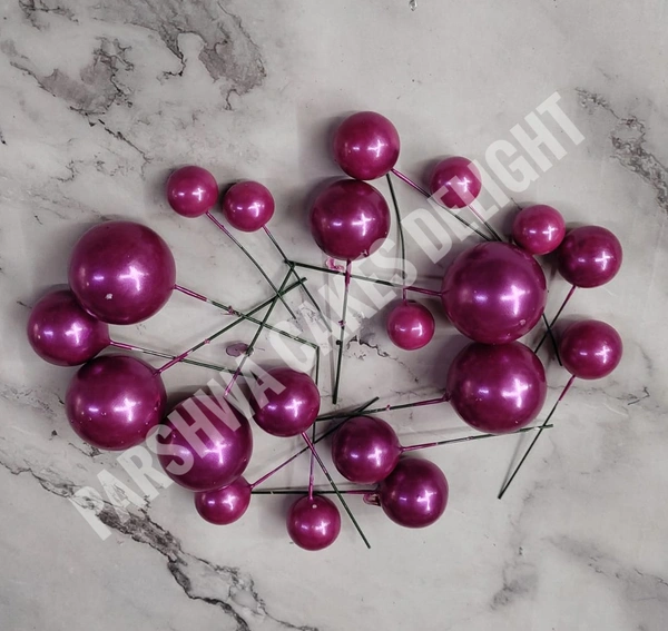 Pastel Faux Ball - Dark Pink, 20 Pcs Pack