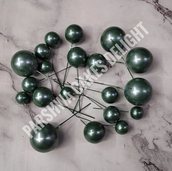 Pastel Faux Ball - Dark Green, 20 Pcs Pack