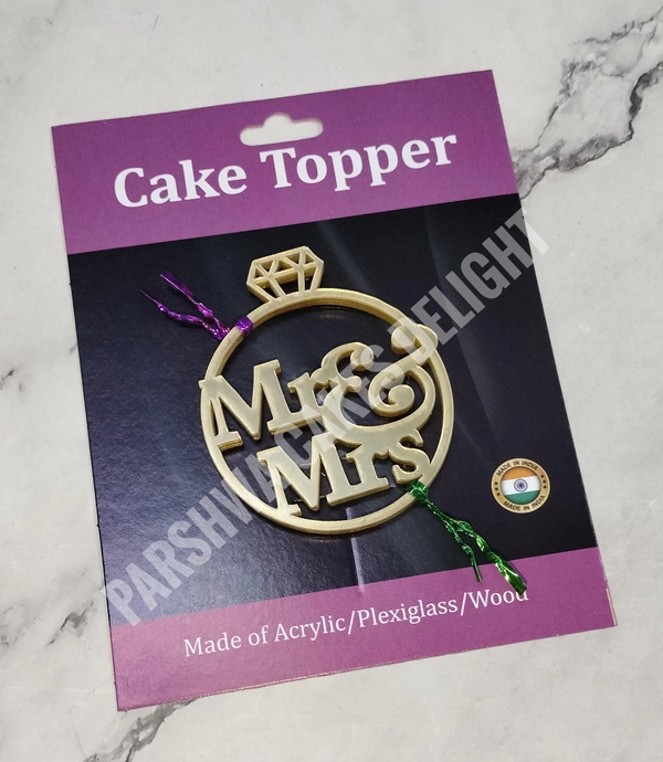 Acrylic Topper - 5 Pcs Pack, Mr & Mrs