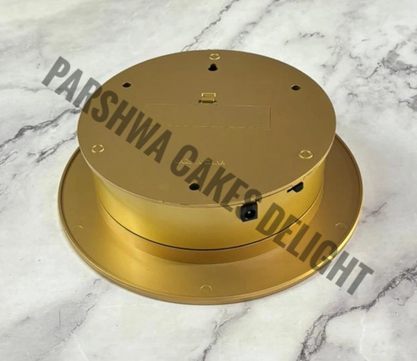 360° Degree Electric Turntable Rotating Display Stand - Gold, USB Charging, 10 Inches