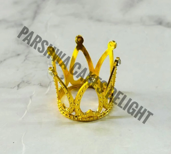 Mini Metal Cake Crown - Delight 1, Gold, 1 Pc