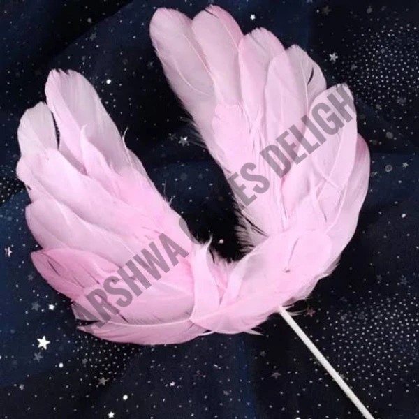 Angel Feather Wings Cake Topper - PINK
