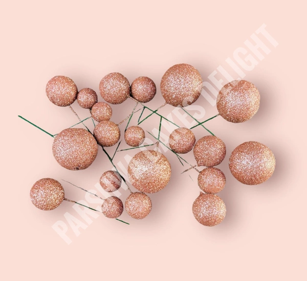 IMPORTED FAUX BALLS - 2Cm - 2.5Cm - 3Cm - 4Cm, Glitter Shimmer