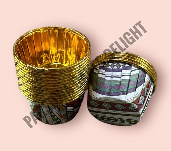 Metallic Foil Paper Cake Baking Cups  - Delight 5, 50 Pcs Pack