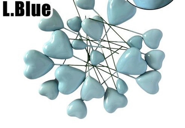 Heart Faux Balls - 12 Pcs Pack, Blue