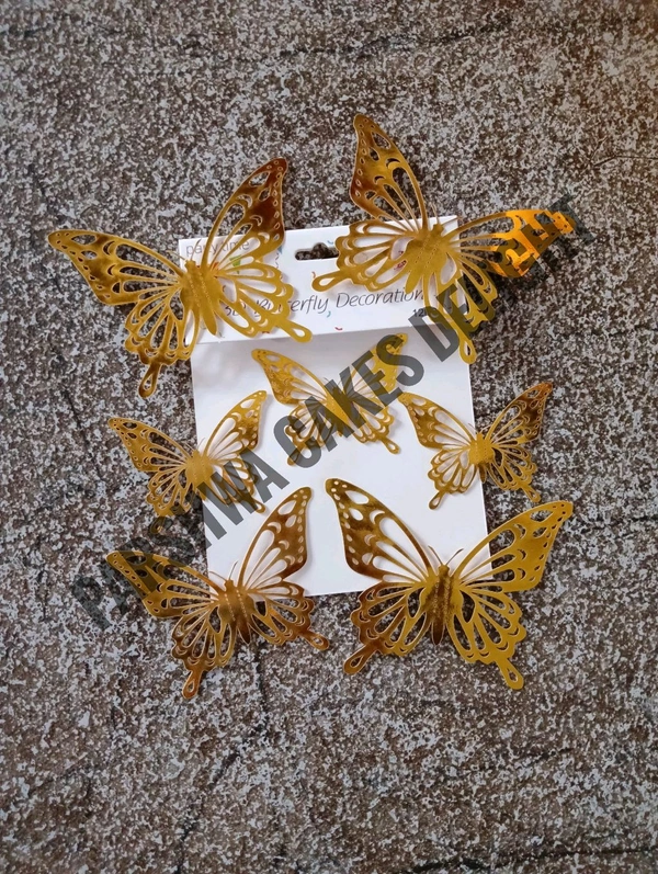 IMPORTED BUTTERFLY - D1, 12 Pcs Pack, Gold