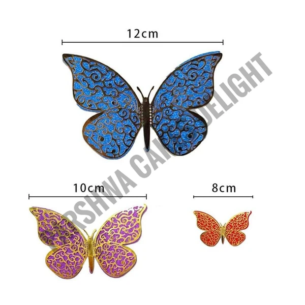 IMPORTED BUTTERFLY - D1, Multi, 12 Pcs Pack