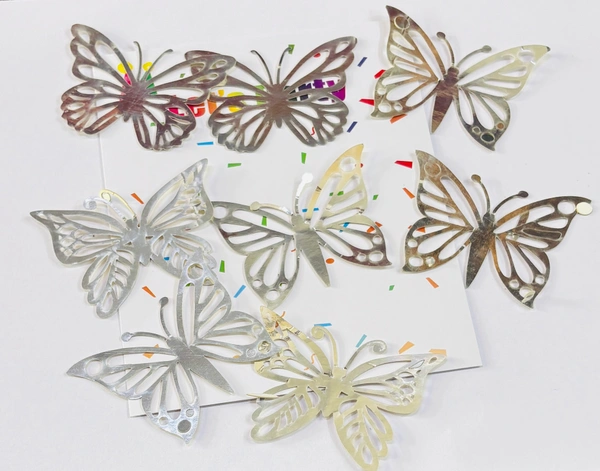 IMPORTED BUTTERFLY - D3, Silver, 10 Pcs Pack