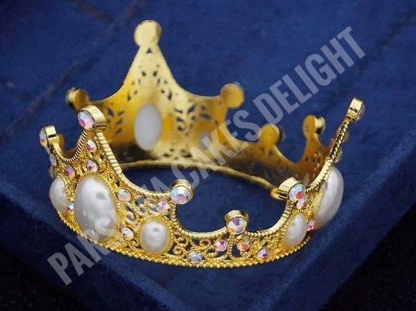 Metal Cake Crown - Delight 3, 1 Pc, Gold