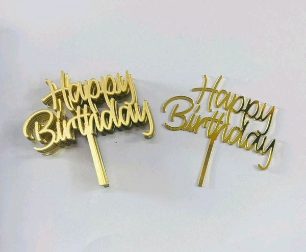 Mini Cake Topper - 10 Pcs Pack, D26, Gold