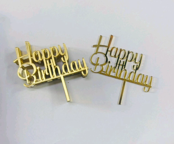 Mini Cake Topper - 10 Pcs Pack, D28, Gold