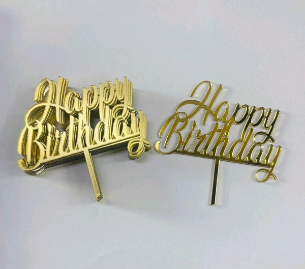 Mini Cake Topper - 10 Pcs Pack, D30, Gold