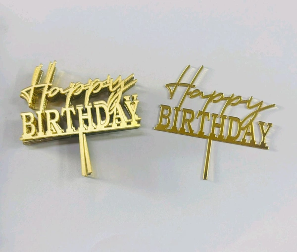 Mini Cake Topper - 10 Pcs Pack, D31, Gold