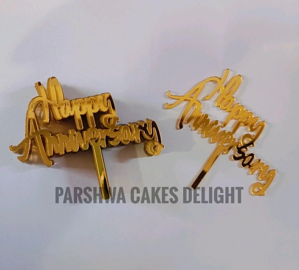 Mini Cake Topper - 10 Pcs Pack, D36, Gold