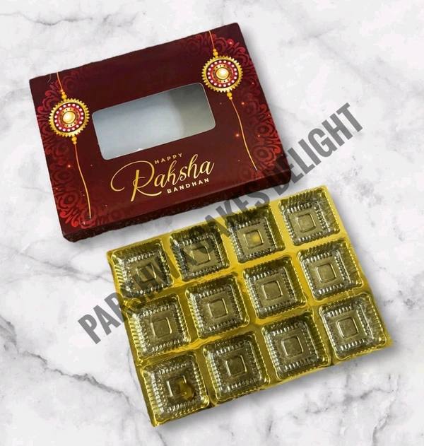 Rakhi Chocolate Box - Red, 12 Cavity, 5 Pcs Pack