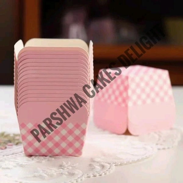 Square Cupcake Cups - Design 3, 50 Pcs Pack