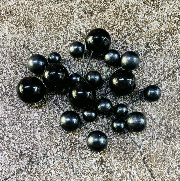 Pastel Faux Ball - 20 Pcs Pack, Black