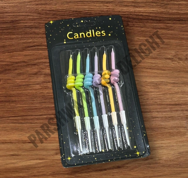 Spring Long Thin Candle for Party Decoration for Cake - Pastel, 1 Pack Of 6 Pcs