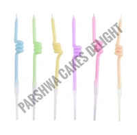 Spring Long Thin Candle for Party Decoration for Cake - Pastel, 1 Pack Of 6 Pcs