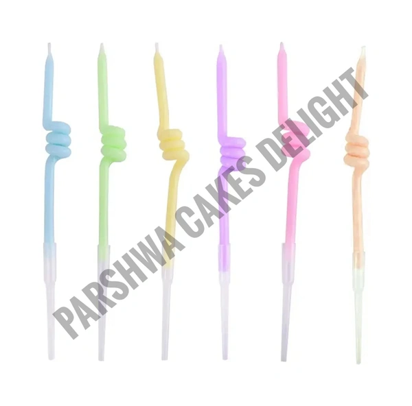 Spring Long Thin Candle for Party Decoration for Cake - Pastel, 1 Pack Of 6 Pcs