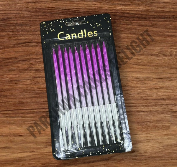 Long Twisted Candle - 10 Pcs Pack, Pink